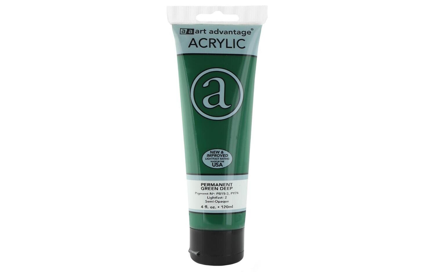 ART ADVANTAGE ACRYLIC PAINT 4oz Permanent Green Deep