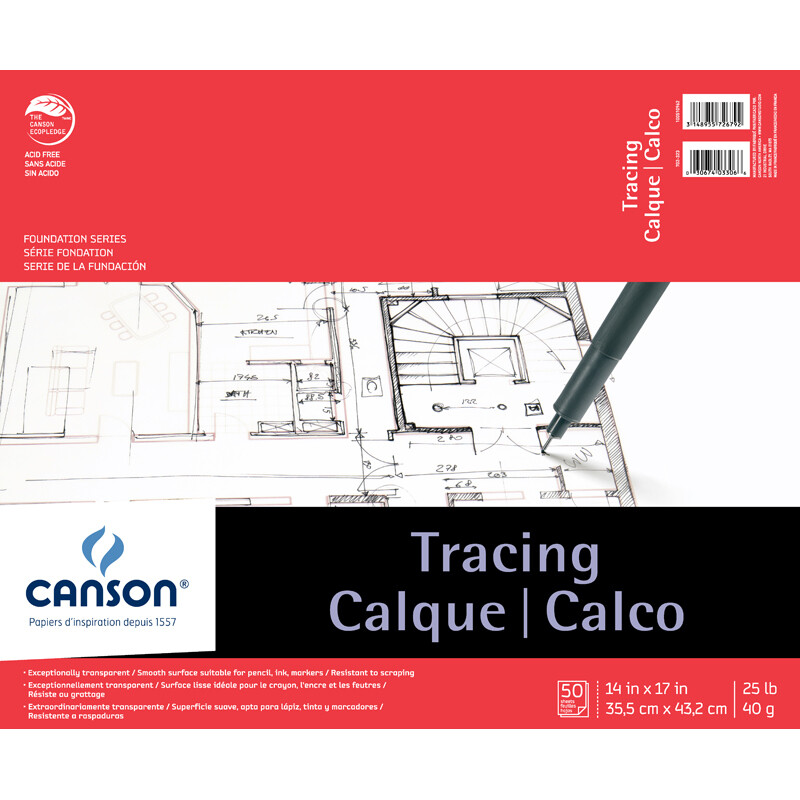 CANSON FOUNDATION SERIES TRACING PAD 14X17