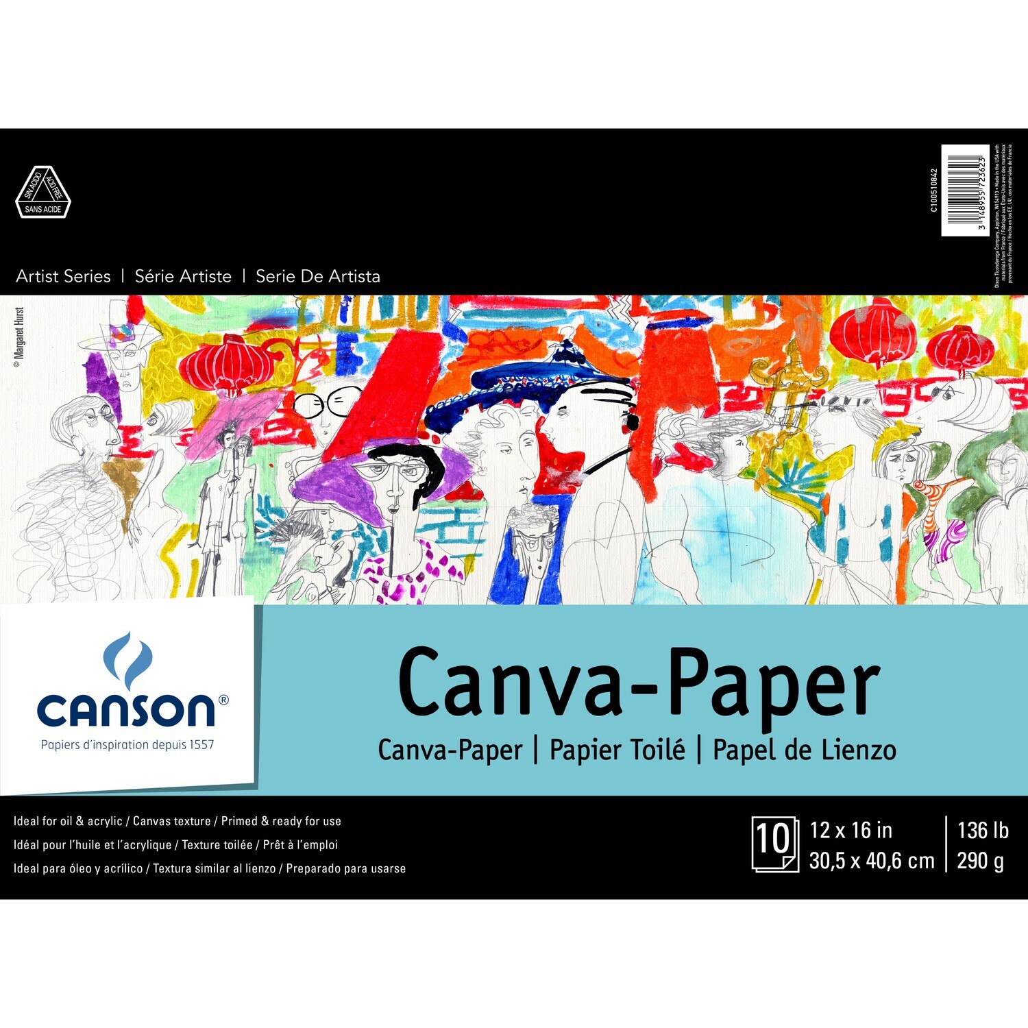 CANSON FOUNDATION SERIES CANVA-PAPR PAD 12X16