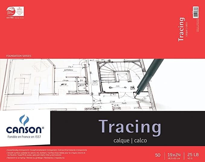 CANSON FOUNDATION SERIES TRACING PAD 19X24