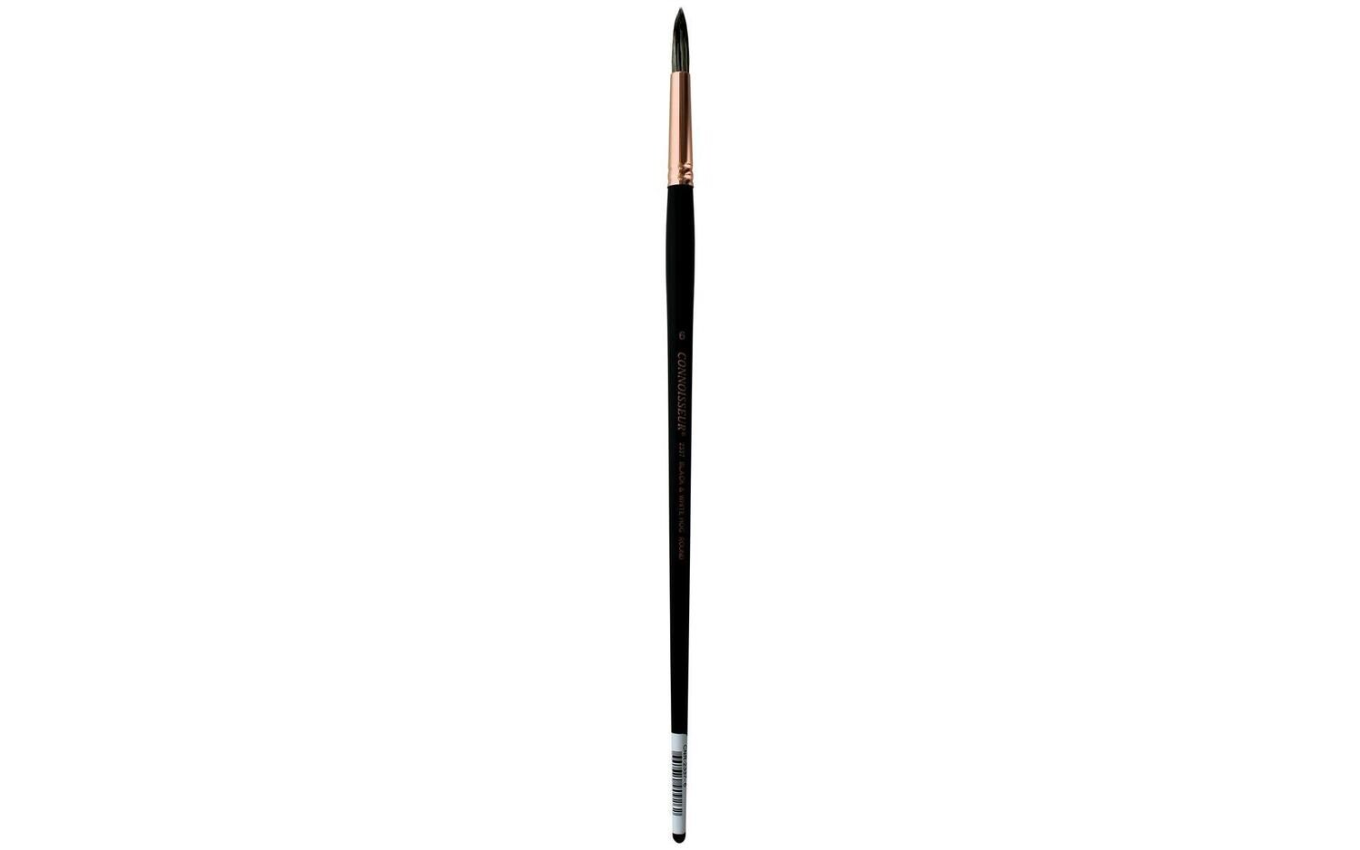 Connoisseur Black &amp; White Hog Bristle Brush Long Handle Round #6