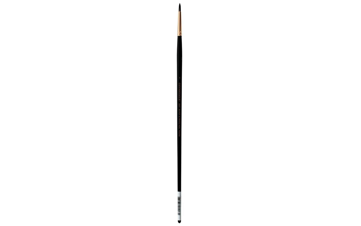 Connoisseur Black &amp; White Hog Bristle Brush Long Handle Round #1