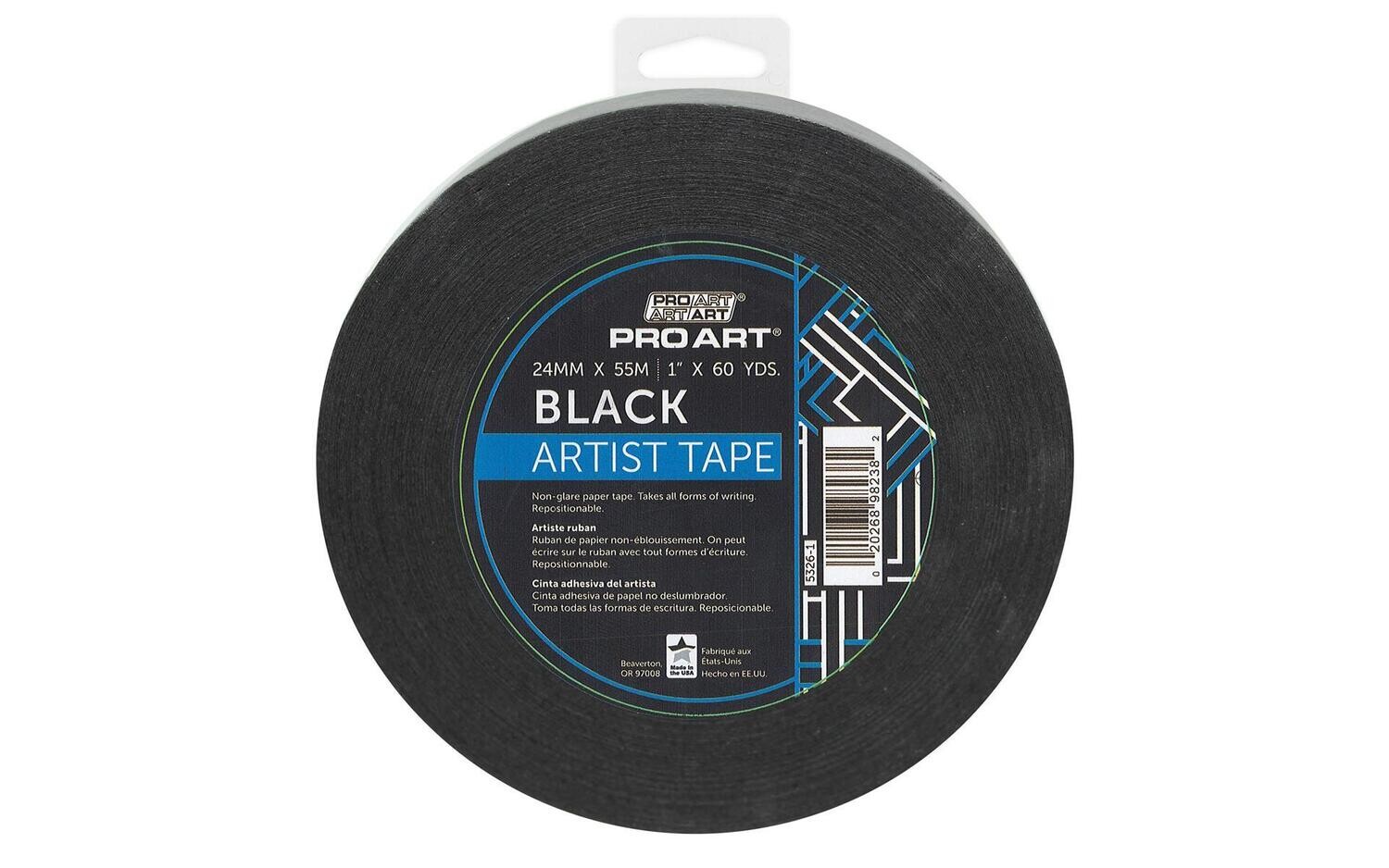 PRO ART 1&quot;x60yd Black Artist Tape