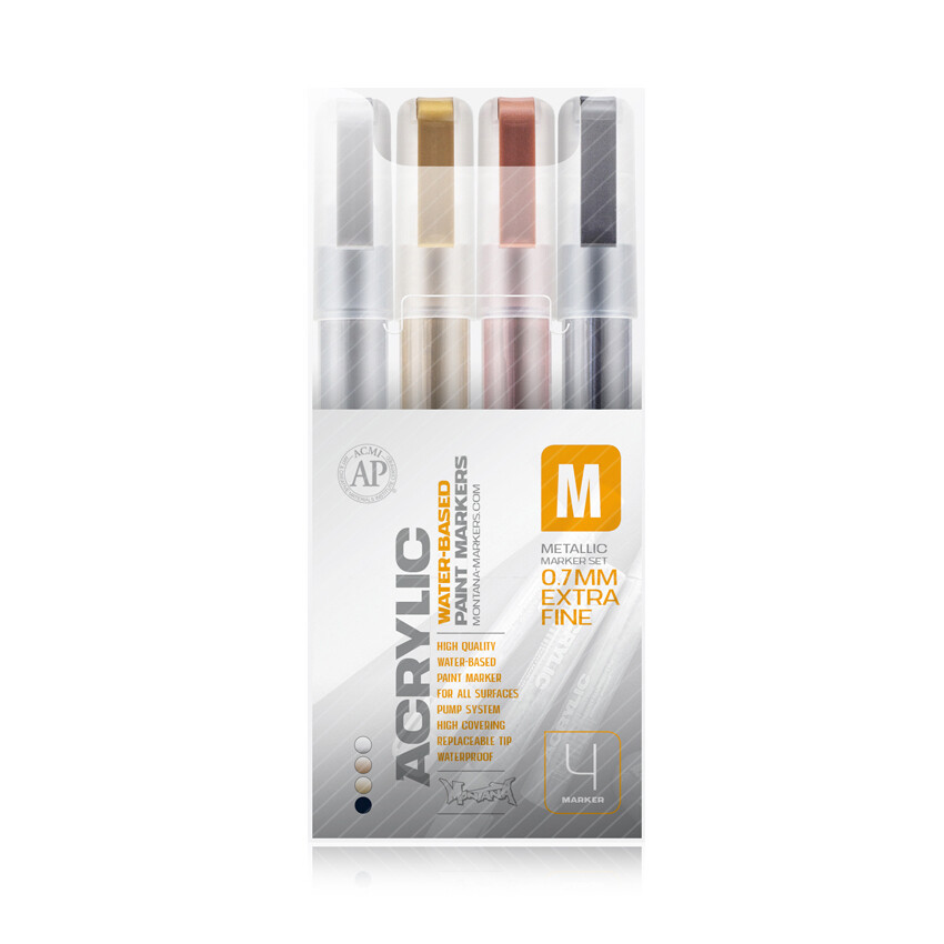 MONTANA ACRYLIC MRKR XFINE SET OF 4 MT