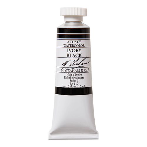 M GRAHAM Ivory Black .5oz Watercolor