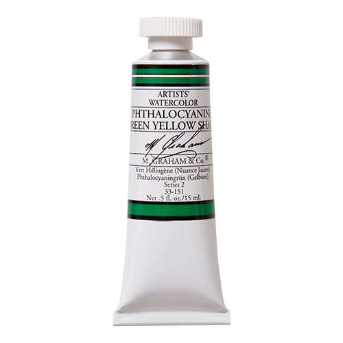M GRAHAM Phthalocyanine Green Yellow .5oz Watercolor