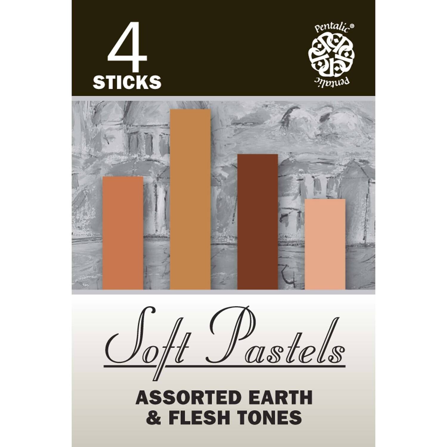 PENTALIC Earth And Fleshtone 4 Piece Soft Pastel Set
