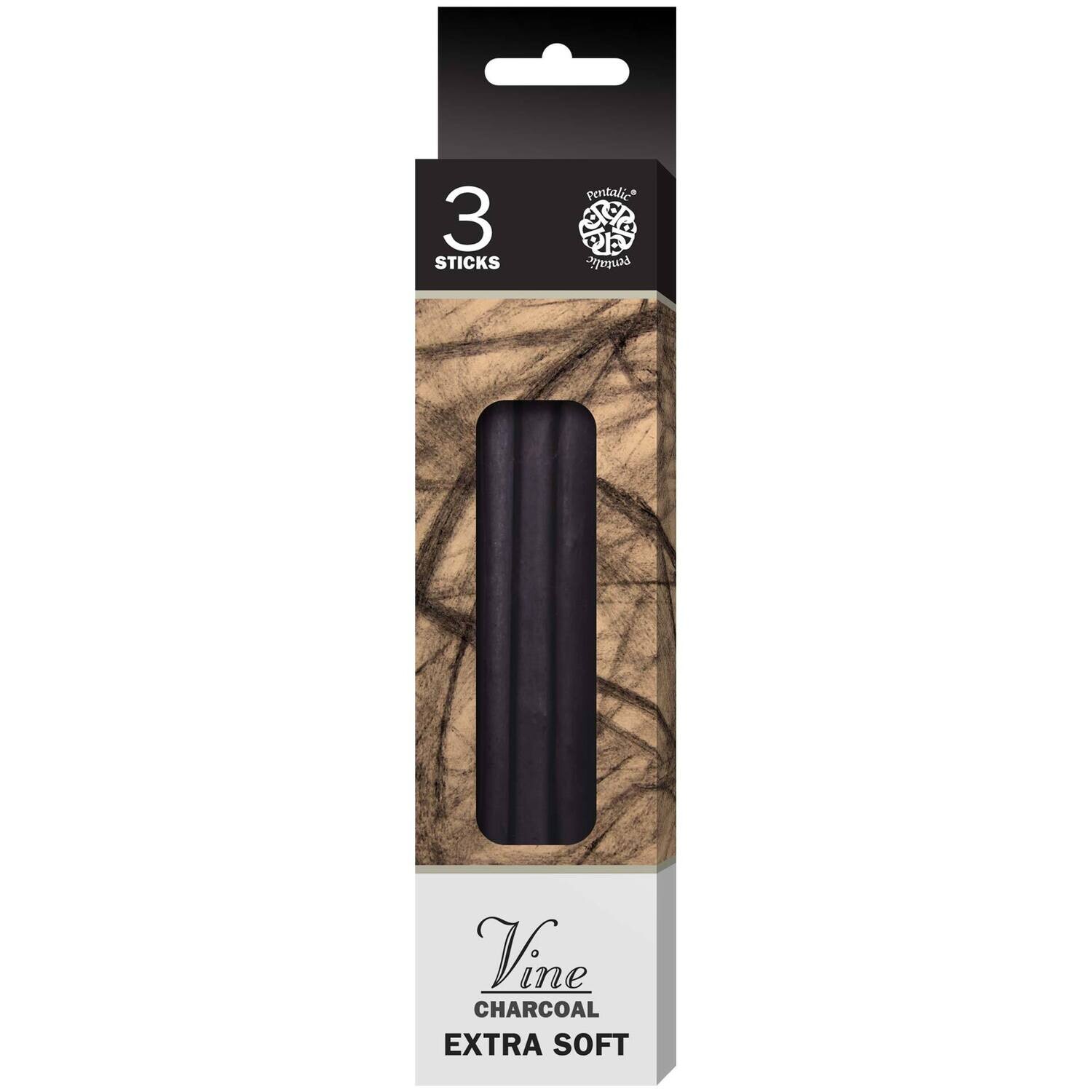 PENTALIC Hard Vine Charcoal 3 Sticks
