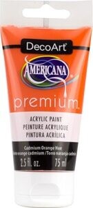 DECO ART AMERICANA PREMIUM ACRYLICS 2.54OZ CADMIUM ORANGE HUE