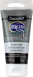 DECO ART AMERICANA PREMIUM ACRYLICS 2.54OZ DARK GREY VALUE 3
