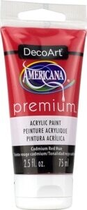 DECO ART AMERICANA PREMIUM ACRYLICS 2.54OZ CADMIUM RED HUE