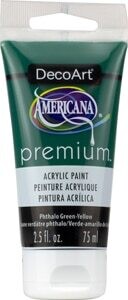 DECO ART AMERICANA PREMIUM ACRYLICS 2.54OZ PHTHALO GREEN-YELLOW
