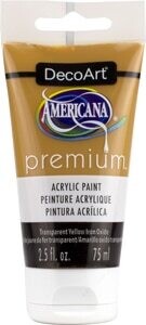 DECO ART AMERICANA PREMIUM ACRYLICS 2.54OZ TRANSPARENT YELLOW IRON O