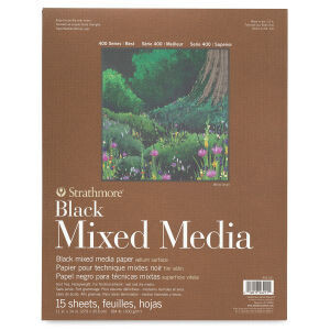 STRATHMORE 400 Series Black Mixed Media Pad - 6&quot; x 8&quot;, 15 Sheets