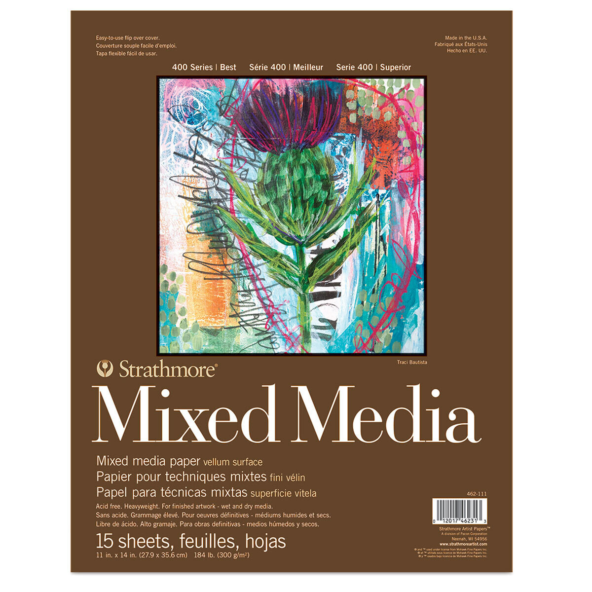 STRATHMORE 400 Series Mixed Media Pad - 11&quot; x 14&quot;, 15 Sheets