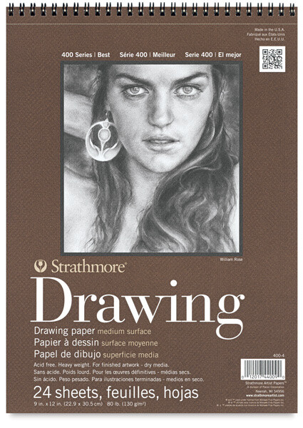 STRATHMORE 400 Series Drawing Paper Pad - 9&quot; x 12&quot;, 24 Sheets