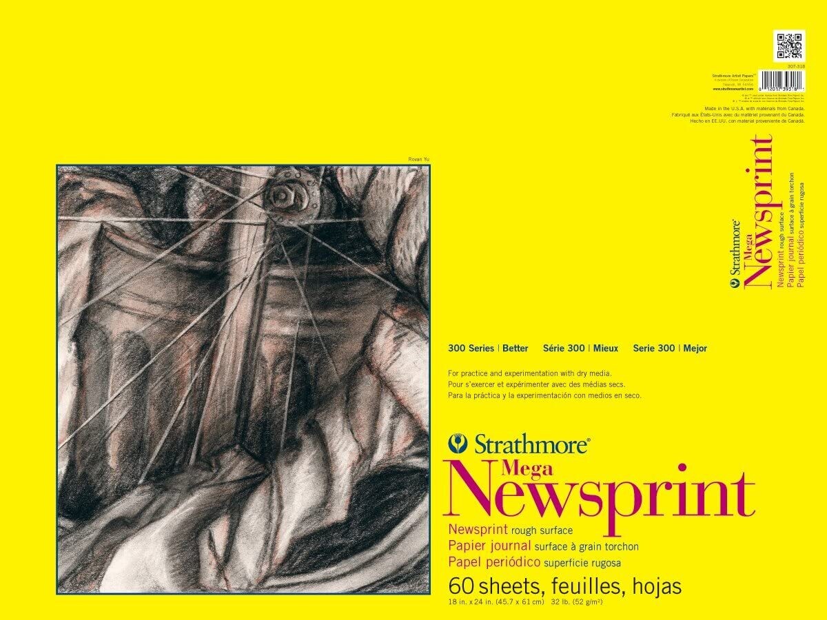 STRATHMORE Rough Newsprint 18x24 60 Sheets