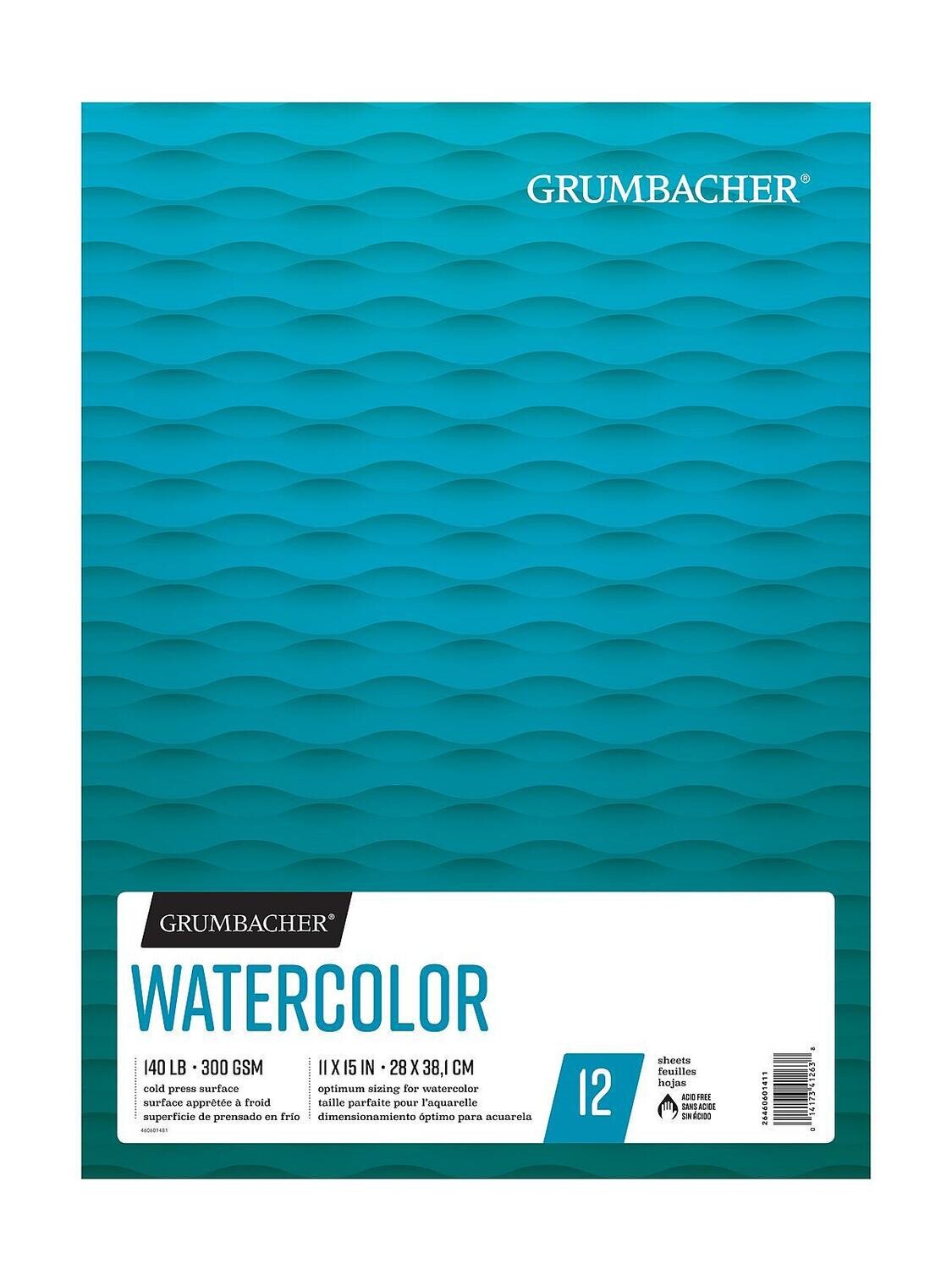 GRUMBACHER 11X15 W/C 140Lb 12/Shts Foldover