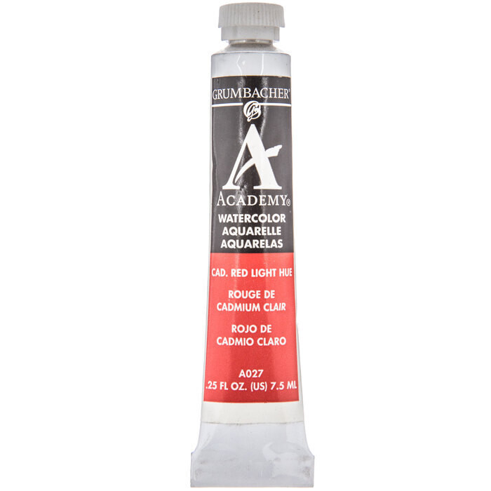 GRUMBACHER ACADEMY WATERCOLOR CADMIUM RED LIGHT 7.5ML