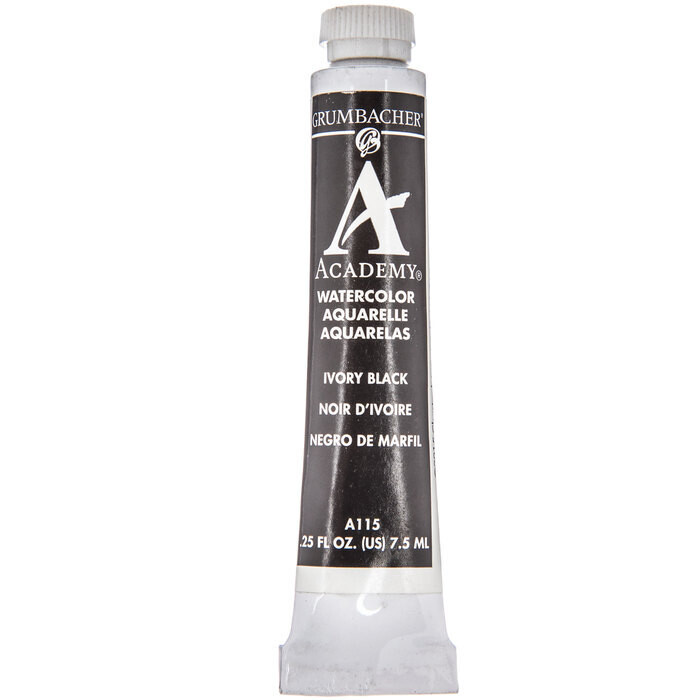 GRUMBACHER ACADEMY WATERCOLOR IVORY BLACK 7.5ML