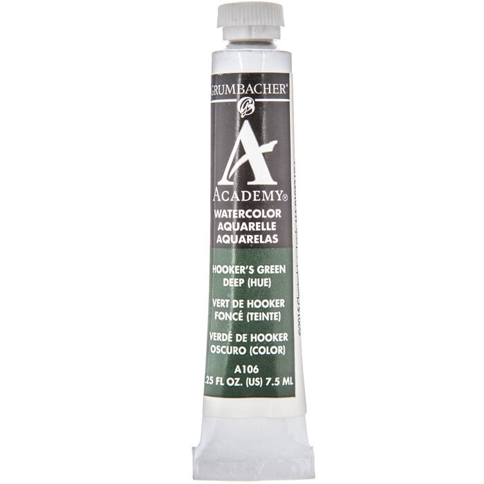 GRUMBACHER ACADEMY WATERCOLOR HOOKERS GREEN DEEP 7.5ML