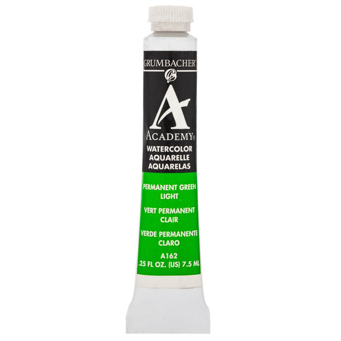 GRUMBACHER ACADEMY WATERCOLOR PERMANENT GREEN LIGHT 7.5ML