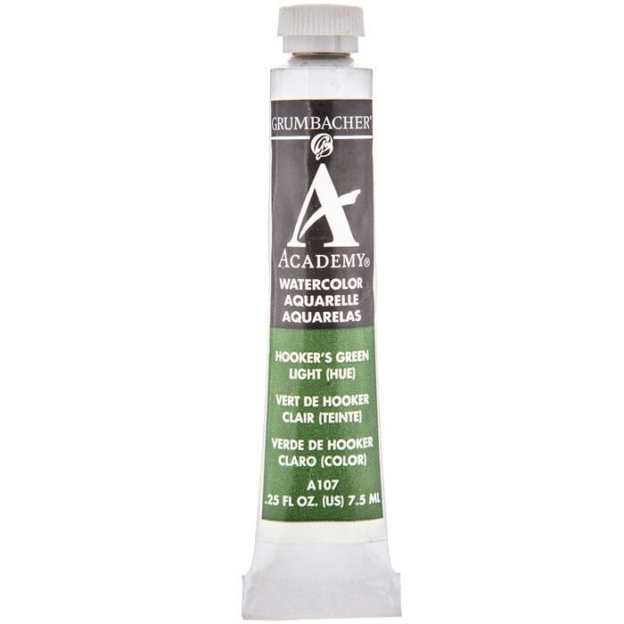 GRUMBACHER ACADEMY WATERCOLOR HOOKERS GREEN LIGHT 7.5ML
