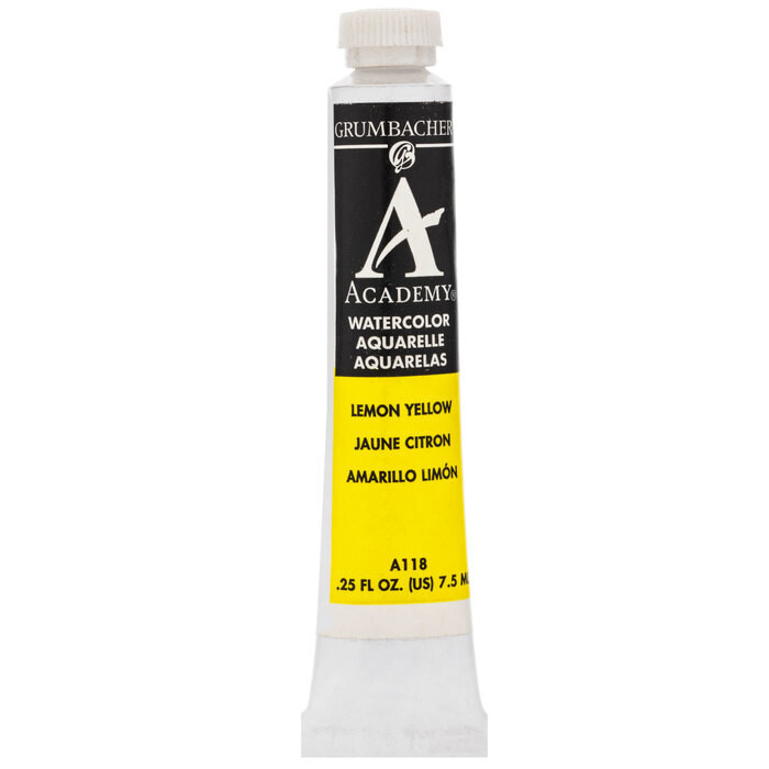 GRUMBACHER ACADEMY WATERCOLOR LEMON YELLOW 7.5ML