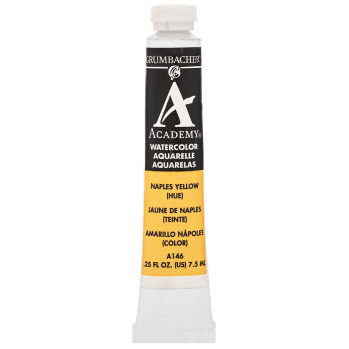 GRUMBACHER ACADEMY WATERCOLOR NAPLES YELLOW 7.5ML