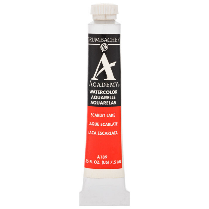 GRUMBACHER ACADEMY WATERCOLOR SCARLET LAKE 7.5ML