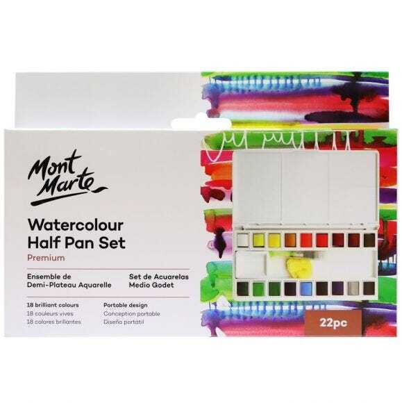 MONT MARTE Watercolour Half Pan Set 22pc