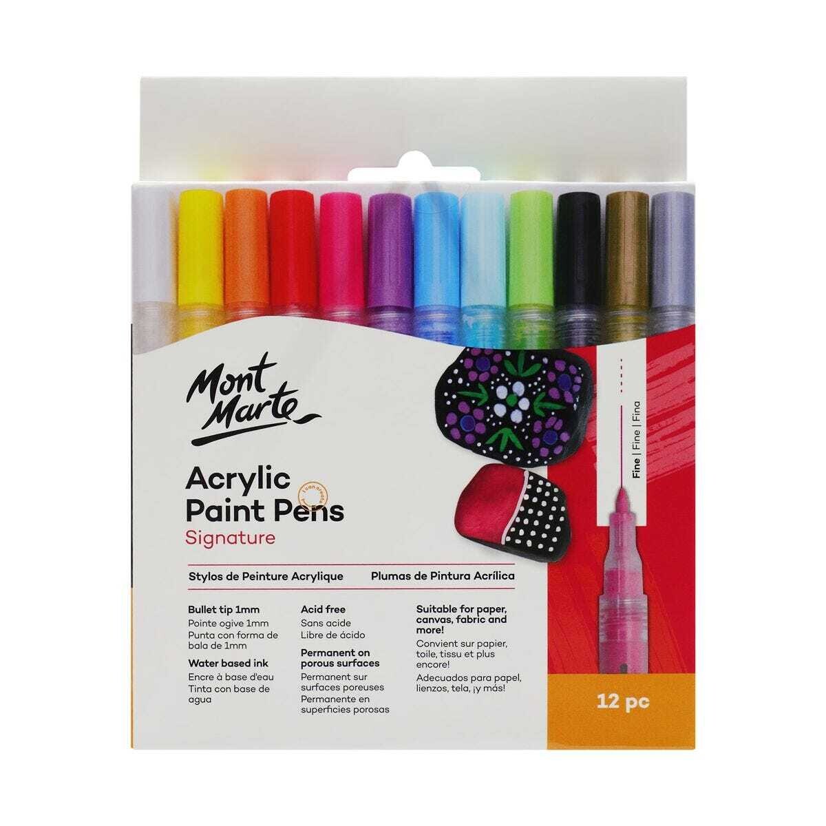 MONT MARTE Acrylic Paint Pens Fine Tip 12pc