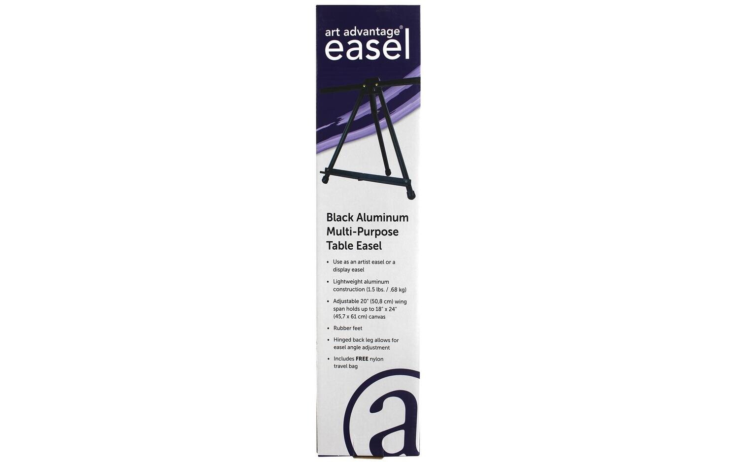 ART ADVANTAGE Table Easel With Storage Bag Black Aluminum