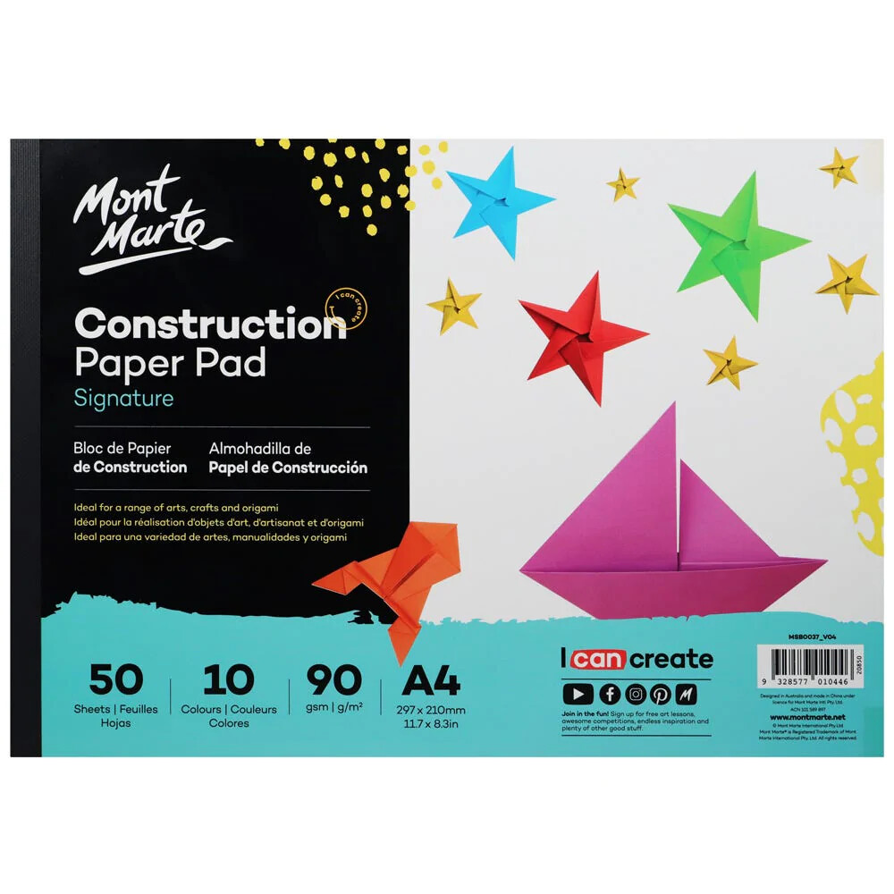 MONT MARTE Kids Construction Paper A4 50 sht