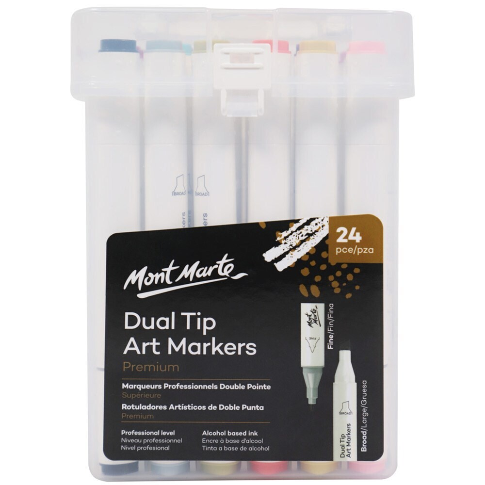 24 craft gear / craftgear ~ dual tip alcohol art markers ~ + case