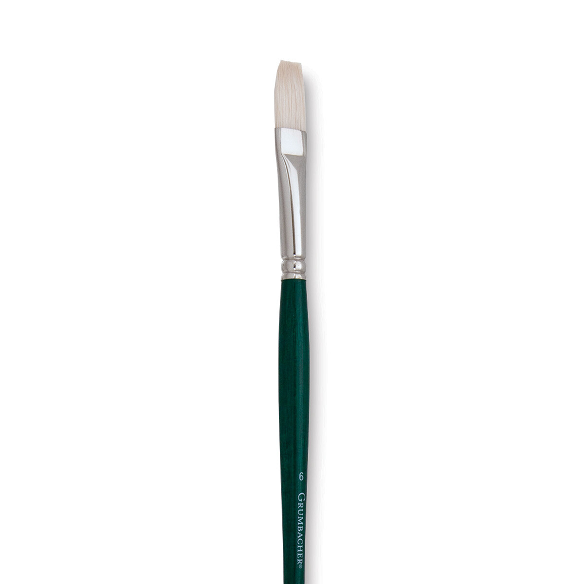 GAINSBOROUGH OIL/ACRY WHITE BRISTLE LONG HANDLE FLAT 6