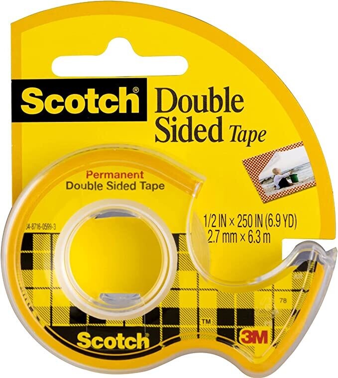 Scotch® Double-Sided Tape Dispensered Roll 1/2 X250