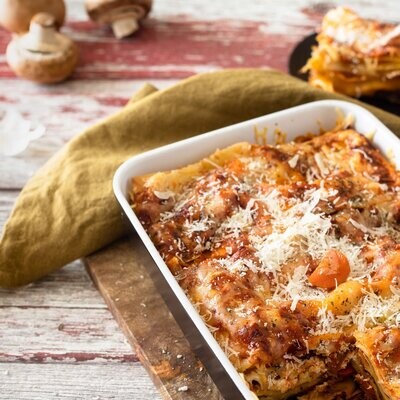 Lasagna with roasted vegetable medley