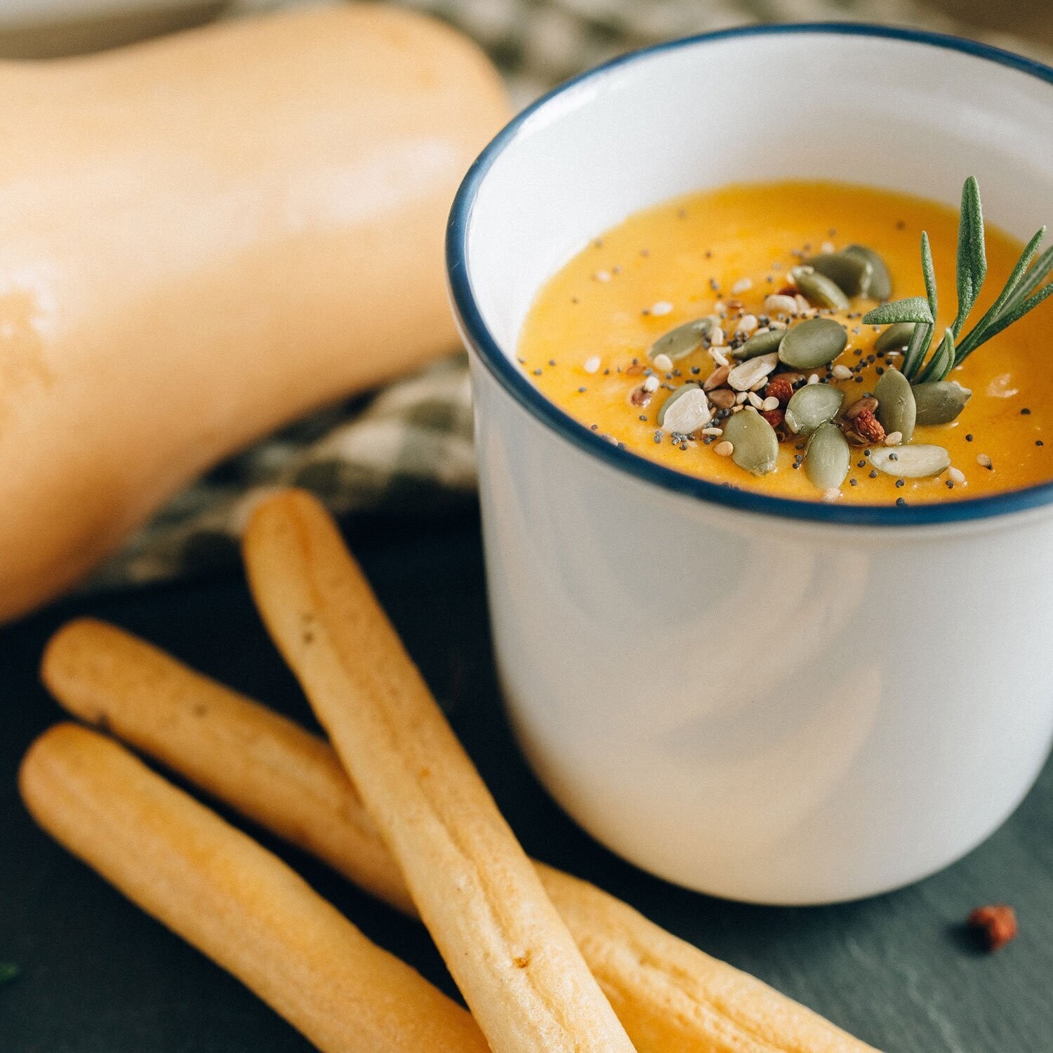 Creamy Butternut Squash Soup with Apple & Sage