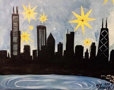 Chicago Skyline Sip &amp; Paint Kit