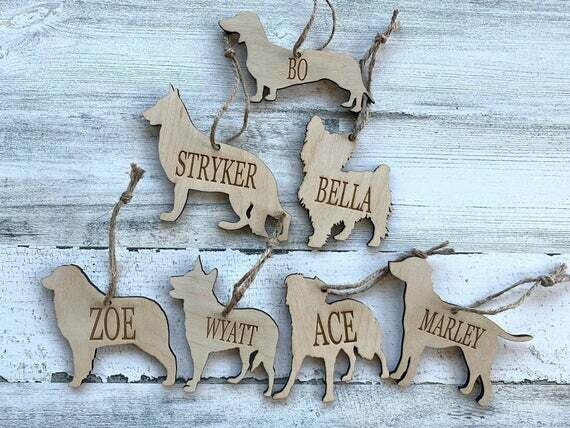 Custom Wooden Dog Ornament