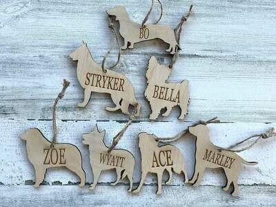 Custom Wooden Dog Ornament