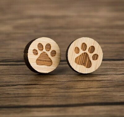 Wooden Paws Earrings