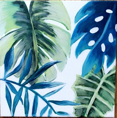 Tropical Leaves Sip &amp; Paint Kit