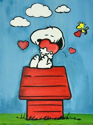 Snoopy Valentine&#39;s Sip &amp; Paint Kit