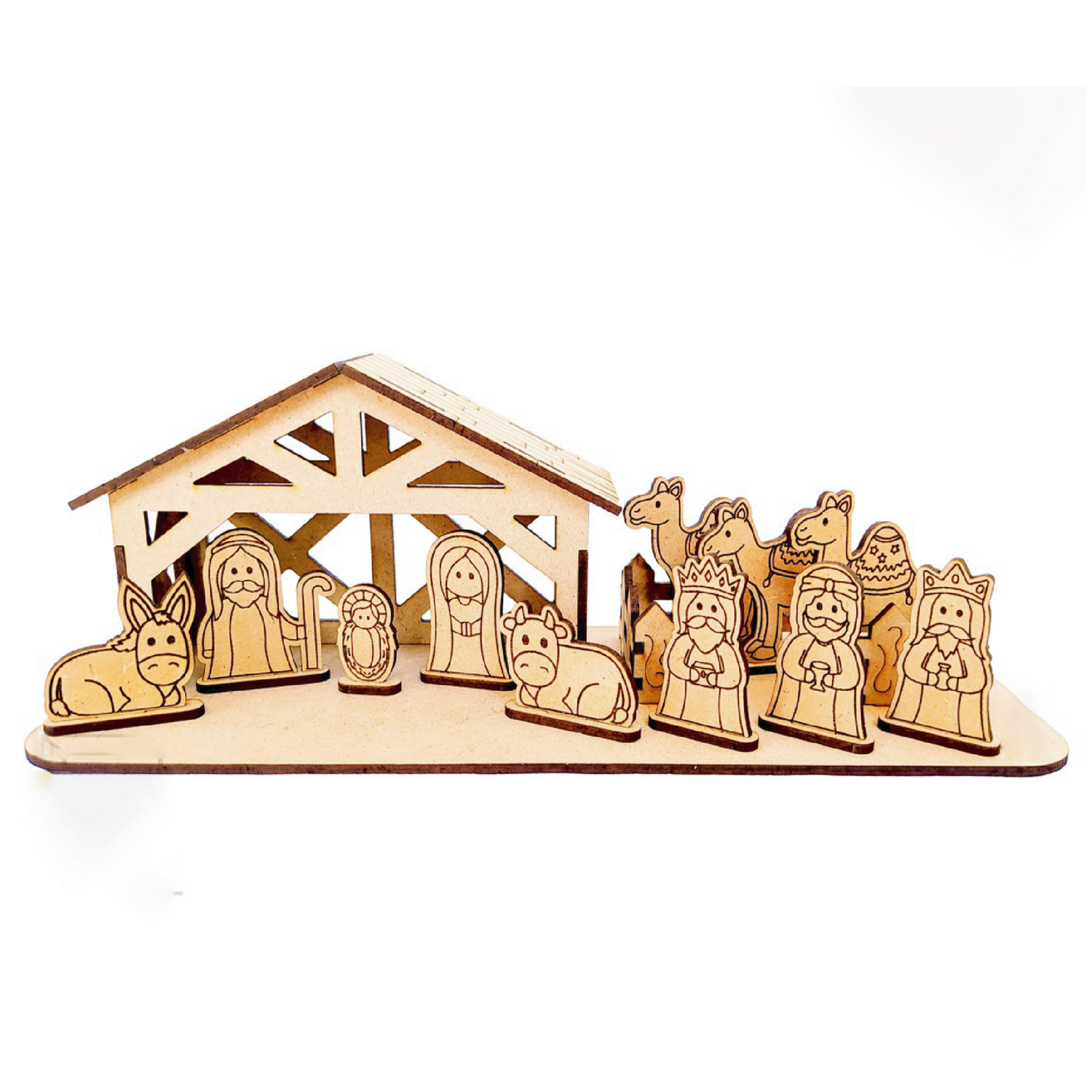 Wooden Nativity Scene