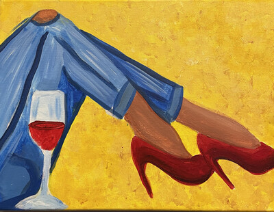 Jeans &amp; Wine Sip &amp; Paint Kit