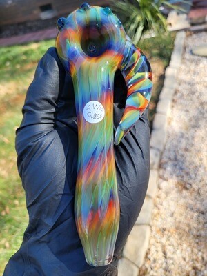 G Wiz Glass Rainbow Swirly Spoon