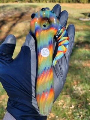 G Wiz Glass Rainbow Swirly Spoon