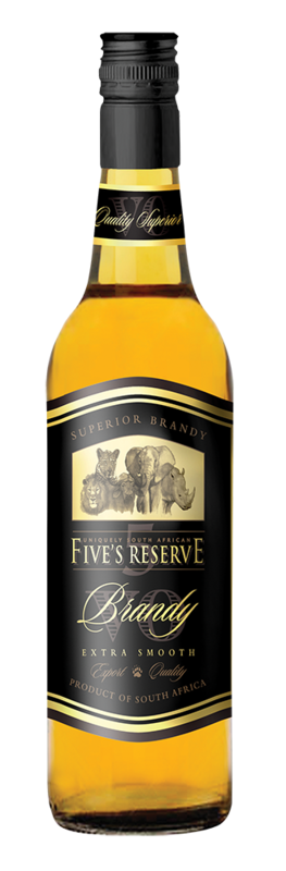 FIVE'S RESERVE BRANDY - 12 x 750ml